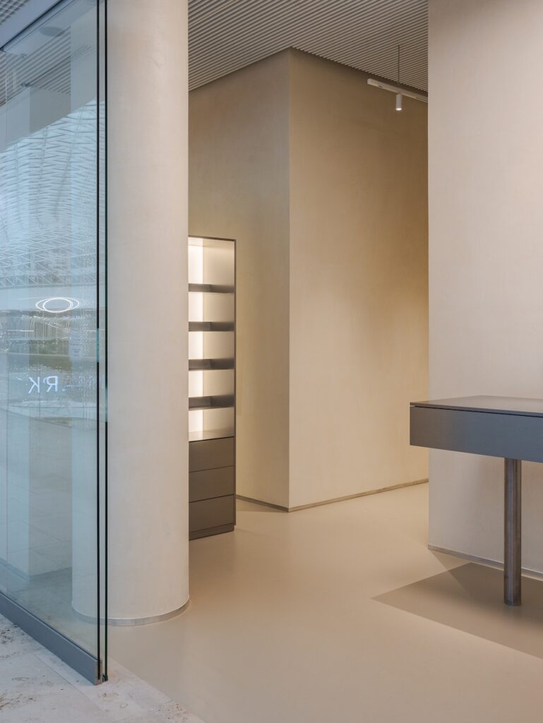 Stainless steel storage and counter at a Dr. Martin dental clinic, Bratislava